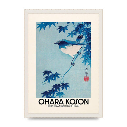 Ohara Koson Robin On A Maple Branch 1935 Wall Art - A3 framed
