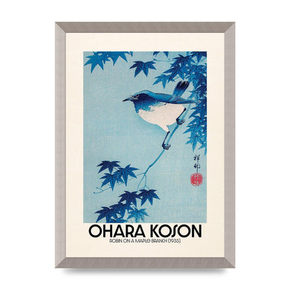 Ohara Koson Robin On A Maple Branch 1935 Wall Art - A3 framed