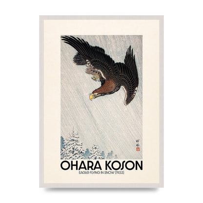 Ohara Koson Eagle Flying In Snow 1933 Art For The Home - A2 framed