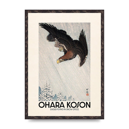 Ohara Koson Eagle Flying In Snow 1933 Art For The Home - A2 framed