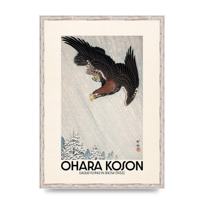 Ohara Koson Eagle Flying In Snow 1933 Art For The Home - A2 framed