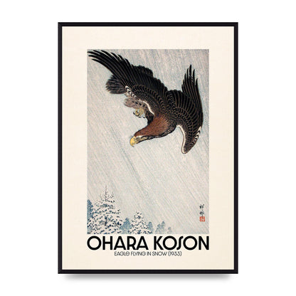 Ohara Koson Eagle Flying In Snow 1933 Art For The Home - A2 framed