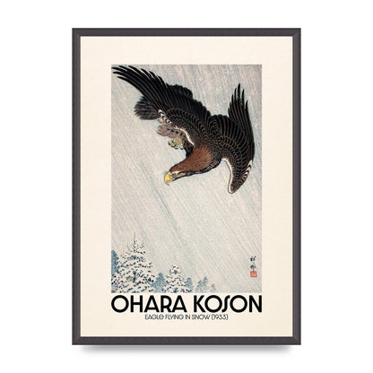 Ohara Koson Eagle Flying In Snow 1933 Art For The Home - A2 framed