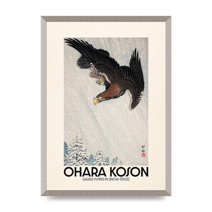 Ohara Koson Eagle Flying In Snow 1933 Art For The Home - A2 framed