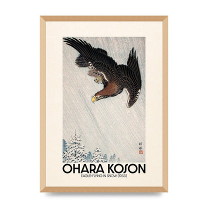 Ohara Koson Eagle Flying In Snow 1933 Art For The Home - A2 framed
