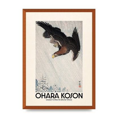 Ohara Koson Eagle Flying In Snow 1933 Art For The Home - A2 framed