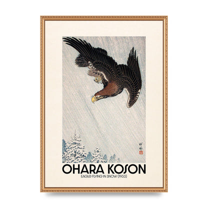 Ohara Koson Eagle Flying In Snow 1933 Art For The Home - A2 framed