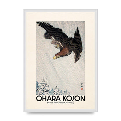 Ohara Koson Eagle Flying In Snow 1933 Art For The Home - A2 framed