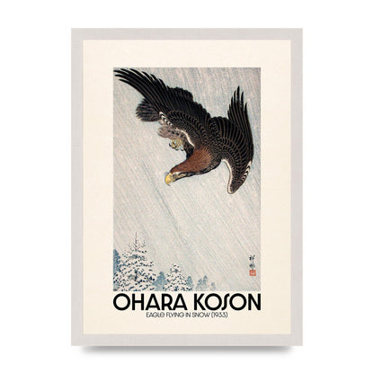 Ohara Koson Eagle Flying In Snow 1933 Art For The Home - A3 framed