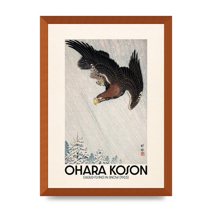 Ohara Koson Eagle Flying In Snow 1933 Art For The Home - A3 framed
