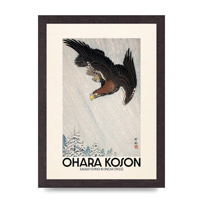Ohara Koson Eagle Flying In Snow 1933 Art For The Home - A4 framed
