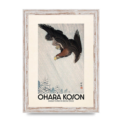 Ohara Koson Eagle Flying In Snow 1933 Art For The Home - A4 framed