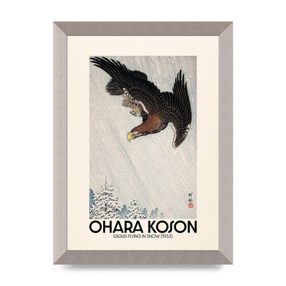 Ohara Koson Eagle Flying In Snow 1933 Art For The Home - A4 framed