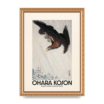Ohara Koson Eagle Flying In Snow 1933 Art For The Home - A4 framed