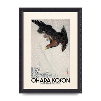 Ohara Koson Eagle Flying In Snow 1933 Art For The Home - A4 framed