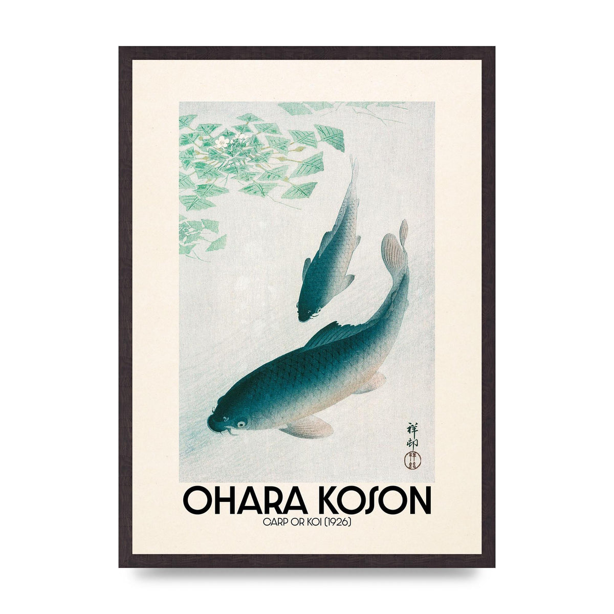 Ohara Koson Carp Or Koi 1926 Wall Art - A2 framed