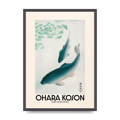 Ohara Koson Carp Or Koi 1926 Wall Art - A2 framed