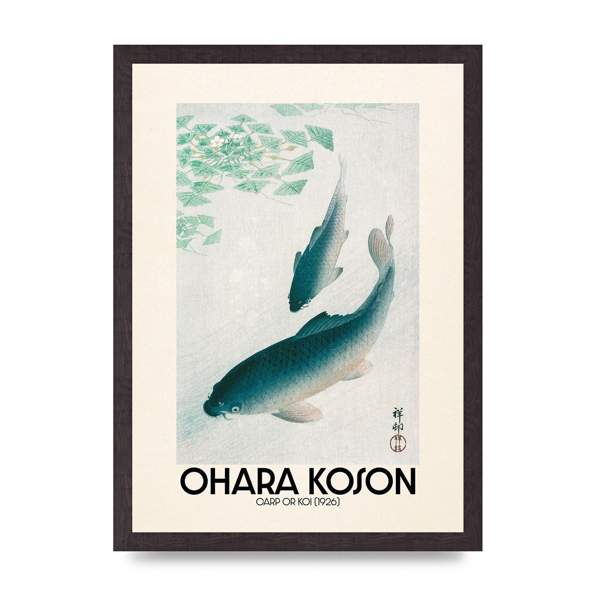 Ohara Koson Carp Or Koi 1926 Wall Art - A3 framed
