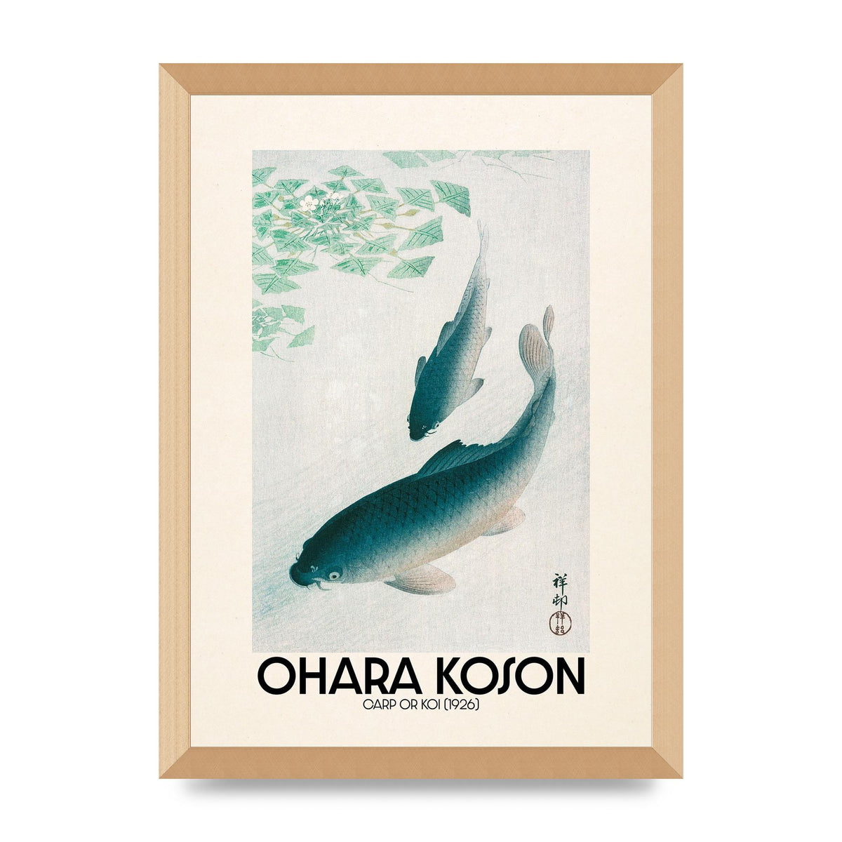 Ohara Koson Carp Or Koi 1926 Wall Art - A3 framed