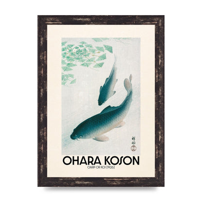 Ohara Koson Carp Or Koi 1926 Wall Art - A4 framed