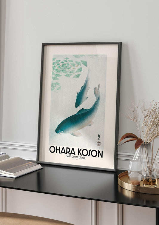 Ohara Koson Carp Or Koi 1926 Wall Art - living room 4
