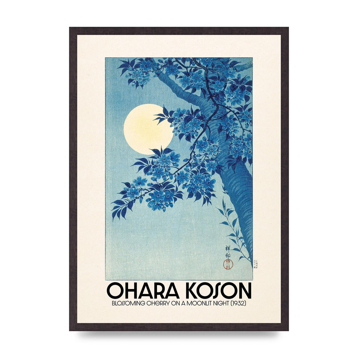 Ohara Koson Blossoming Cherry On A Moonlit Night 1932 Art For The Home - A2 framed