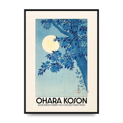Ohara Koson Blossoming Cherry On A Moonlit Night 1932 Art For The Home - A2 framed