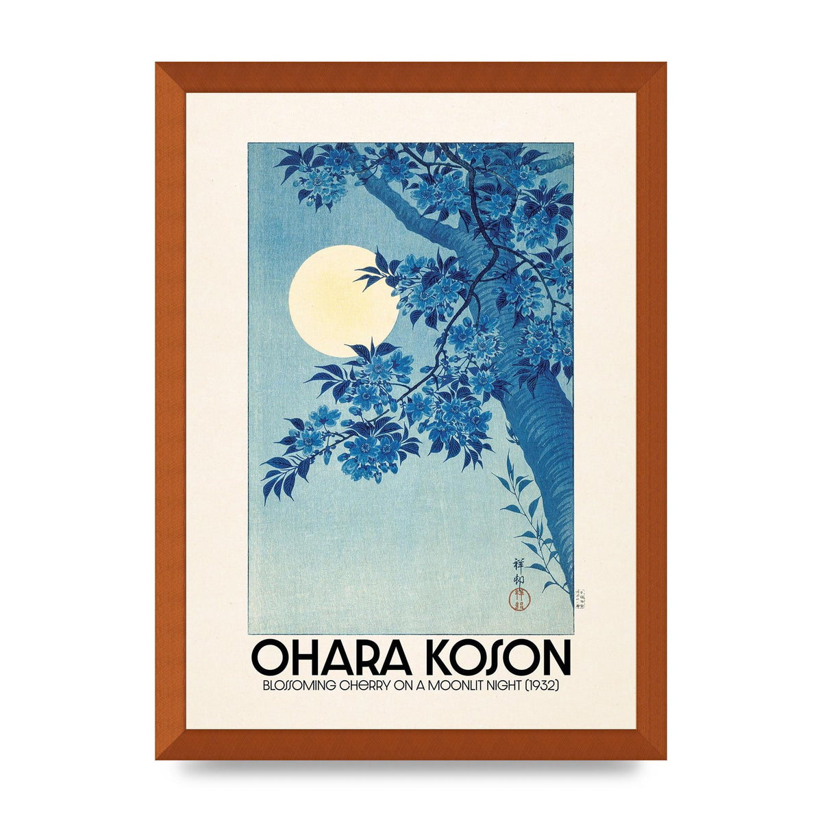 Ohara Koson Blossoming Cherry On A Moonlit Night 1932 Art For The Home - A3 framed