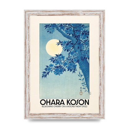 Ohara Koson Blossoming Cherry On A Moonlit Night 1932 Art For The Home - A4 framed