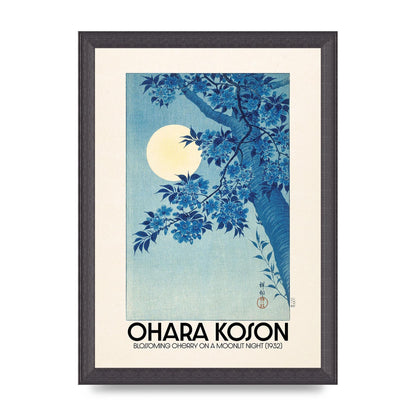 Ohara Koson Blossoming Cherry On A Moonlit Night 1932 Art For The Home - A4 framed