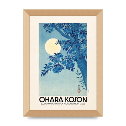 Ohara Koson Blossoming Cherry On A Moonlit Night 1932 Art For The Home - A4 framed