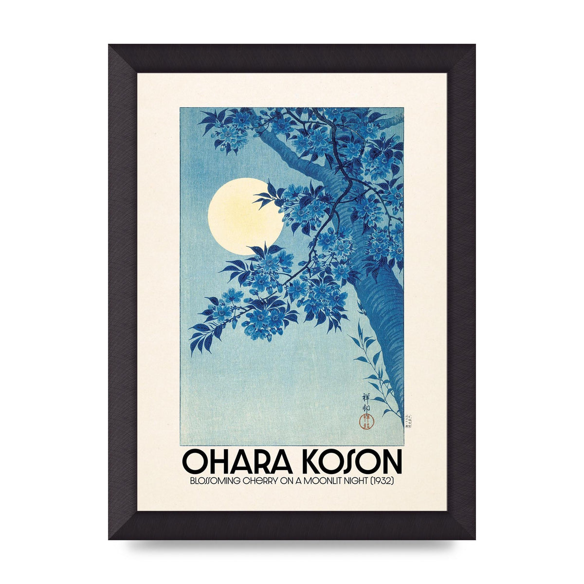 Ohara Koson Blossoming Cherry On A Moonlit Night 1932 Art For The Home - A4 framed