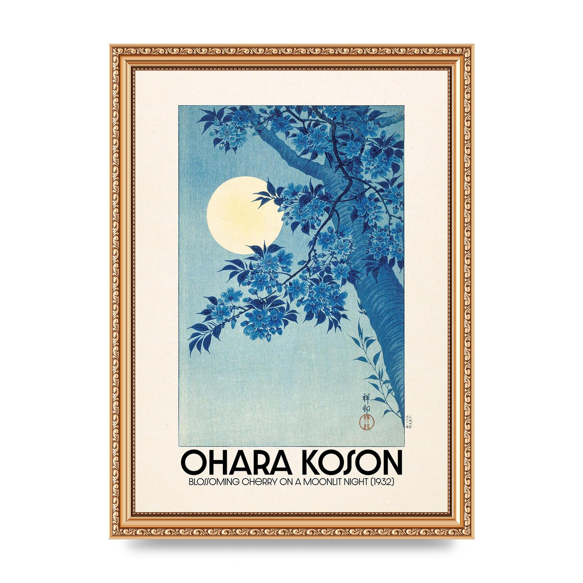 Ohara Koson Blossoming Cherry On A Moonlit Night 1932 Art For The Home - A4 framed