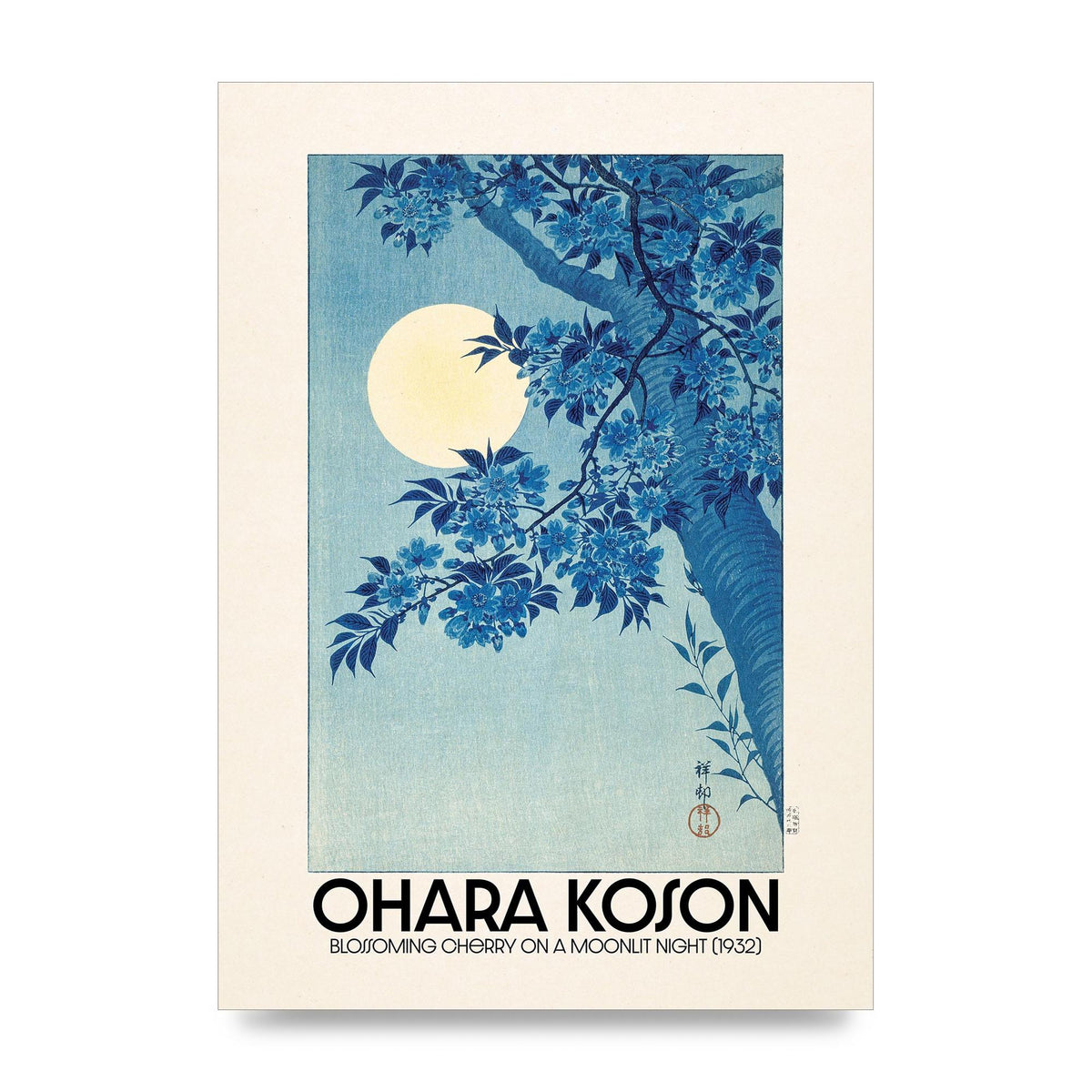 Ohara Koson Blossoming Cherry On A Moonlit Night 1932 Art For The Home - unframed print