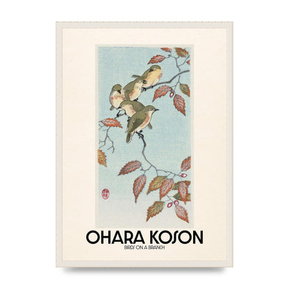 Ohara Koson Birds On A Branch Printed Poster - A2 framed