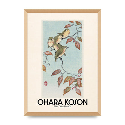 Ohara Koson Birds On A Branch Printed Poster - A2 framed