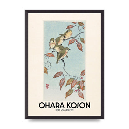 Ohara Koson Birds On A Branch Printed Poster - A2 framed