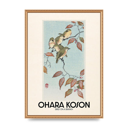 Ohara Koson Birds On A Branch Printed Poster - A2 framed