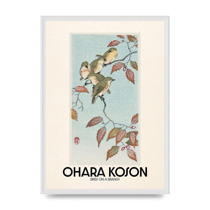 Ohara Koson Birds On A Branch Printed Poster - A2 framed