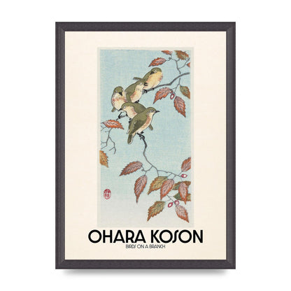 Ohara Koson Birds On A Branch Printed Poster - A3 framed