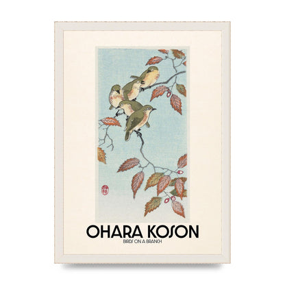 Ohara Koson Birds On A Branch Printed Poster - A3 framed