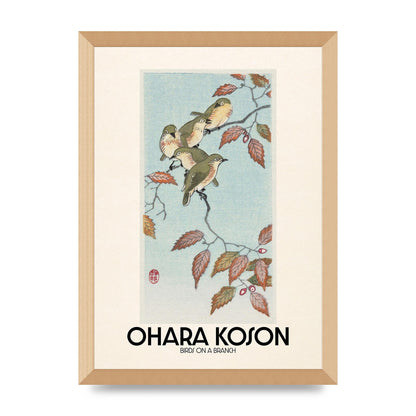 Ohara Koson Birds On A Branch Printed Poster - A3 framed