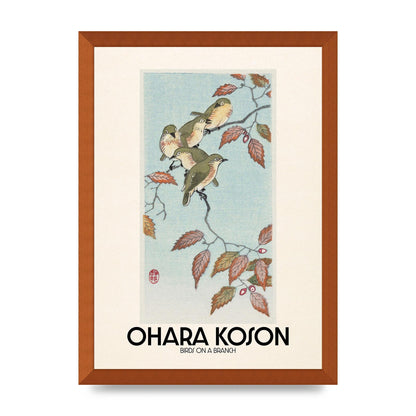 Ohara Koson Birds On A Branch Printed Poster - A3 framed