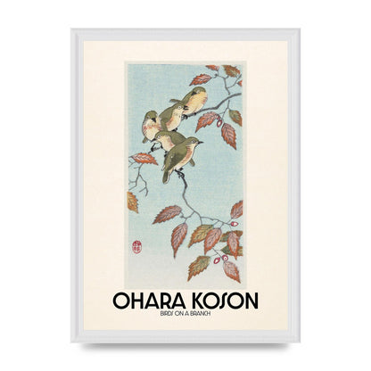Ohara Koson Birds On A Branch Printed Poster - A3 framed
