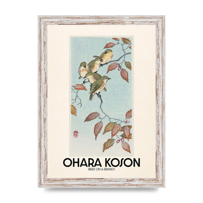 Ohara Koson Birds On A Branch Printed Poster - A4 framed