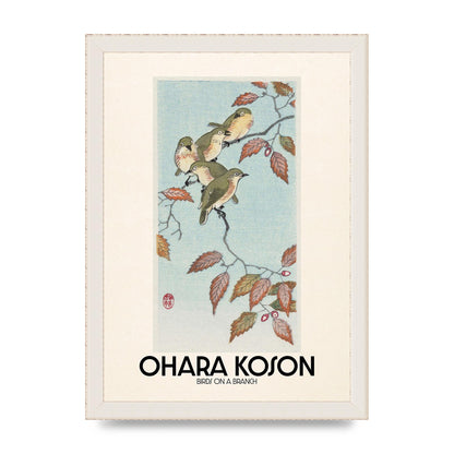 Ohara Koson Birds On A Branch Printed Poster - A4 framed