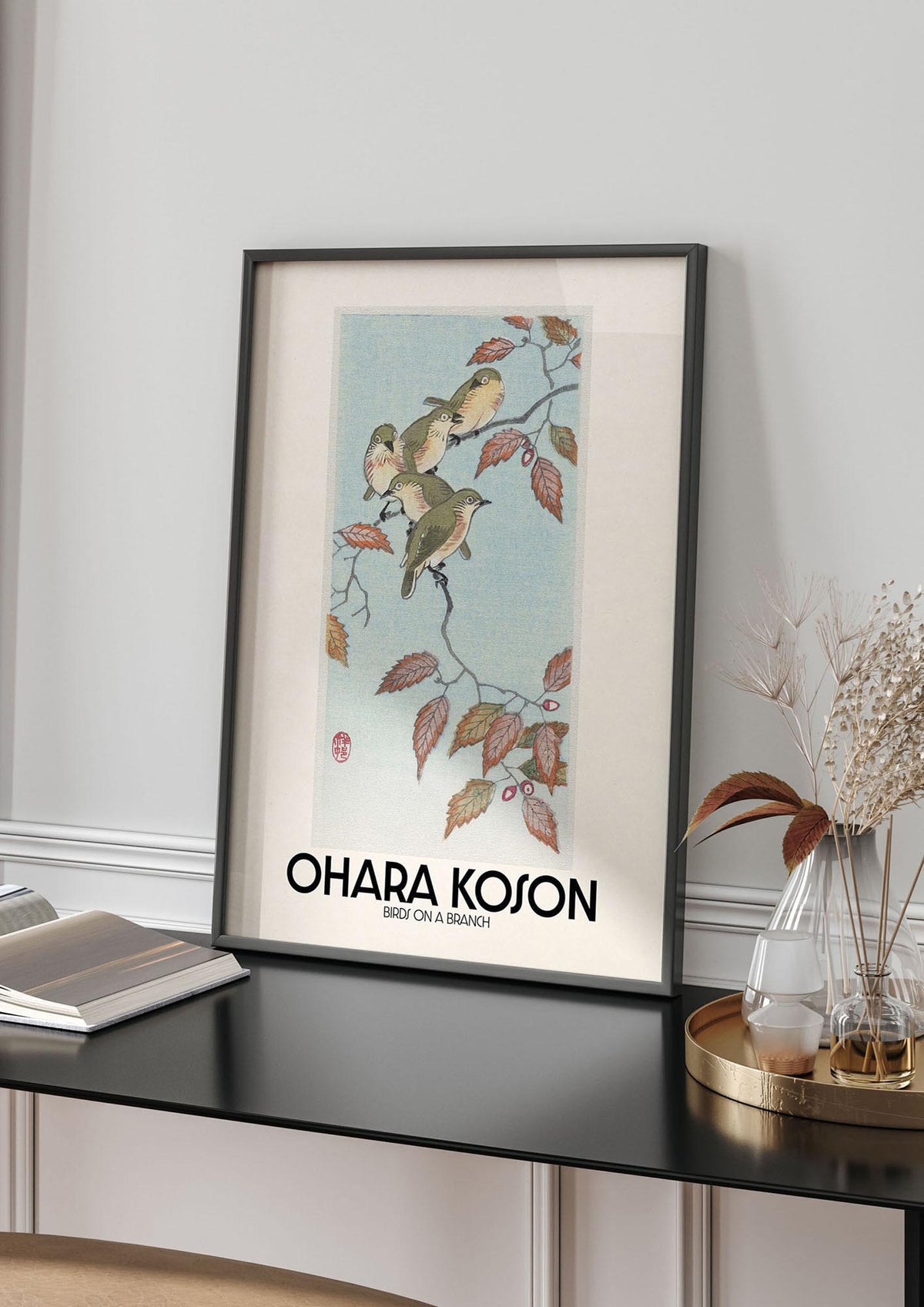 Ohara Koson Birds On A Branch Printed Poster - living room 4