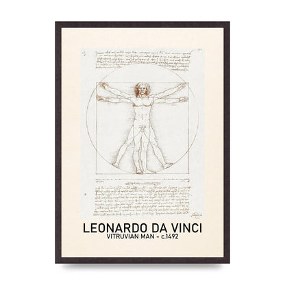 Leonardo Da Vinci Vitruvian Man 1492 Art For The Home - A2 framed