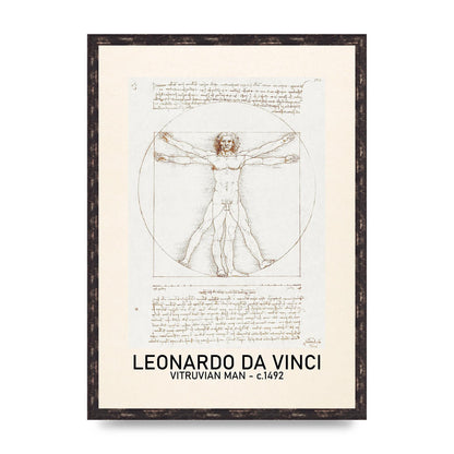 Leonardo Da Vinci Vitruvian Man 1492 Art For The Home - A2 framed