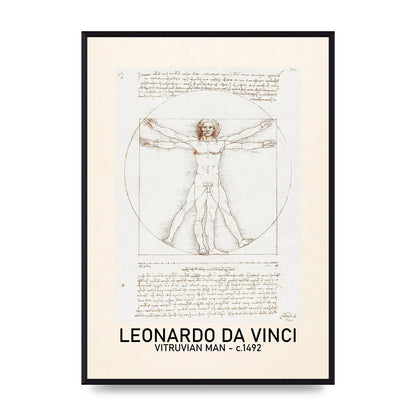 Leonardo Da Vinci Vitruvian Man 1492 Art For The Home - A2 framed